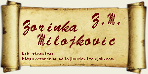 Zorinka Milojković vizit kartica
